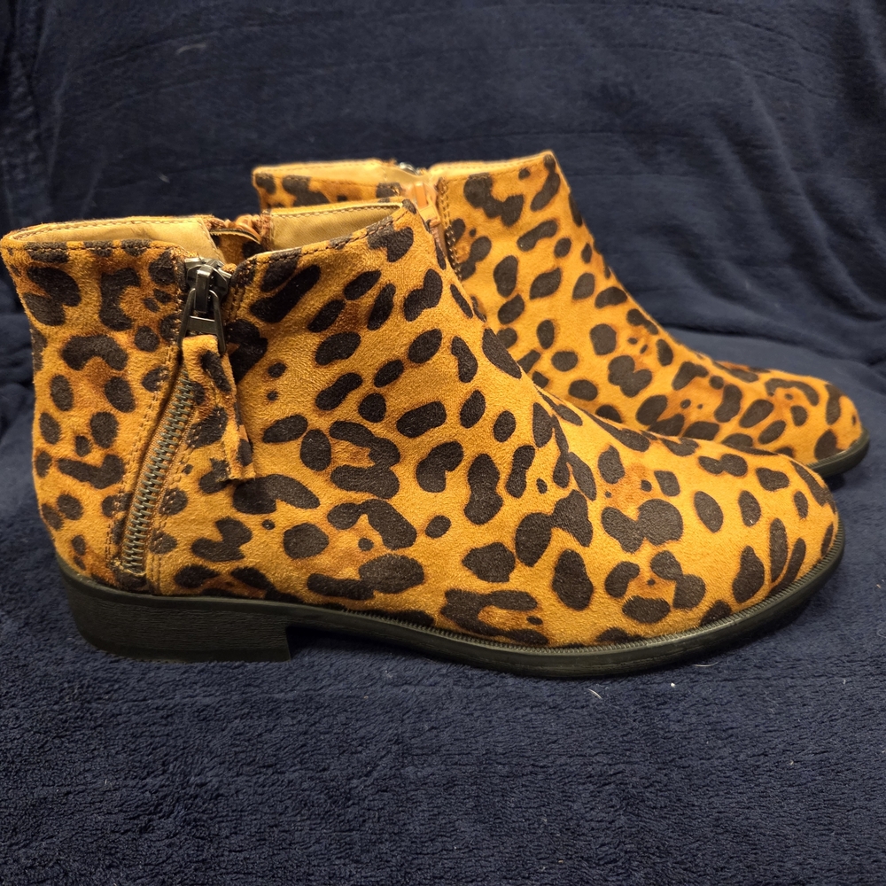 Time and Tru Animal Print Ankle Boots NWT
